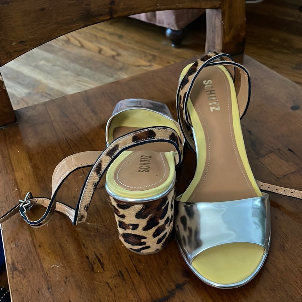 Schutz animal print heels
